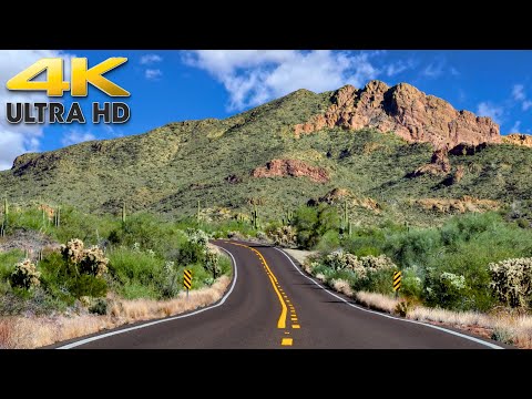 3.5 Hours of Southern Arizona Scenic Desert Mountain Driving 4K | Salt River Canyon & Devil's Canyon
