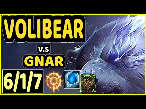 VVERT (VOLIBEAR) vs GNAR - 6/1/7 KDA TOP GAMEPLAY - BR Ranked DIAMOND