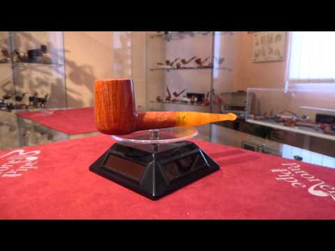 Pipa in radica e ambra billiard stand up - www.paronellipipe.it