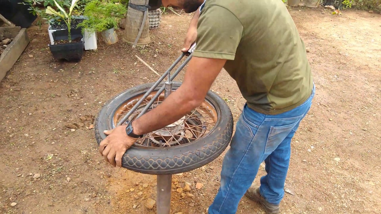 #makna caseira feita com sucata, ( makna de desmontar #pneus de moto)