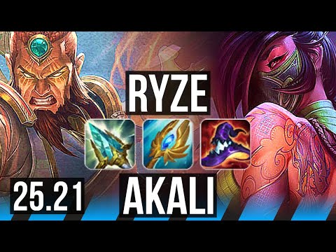 RYZE vs AKALI (MID) | 7/1/6 | EUW Challenger | 25.21