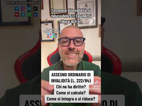 Assegno ordinario di invaliditá (L. 222/84) #inps #invalidità #bonus