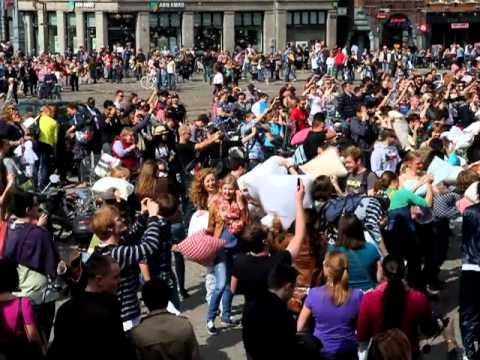 International Pillow Fight Day 2011 in Dam Square, Amsterdam