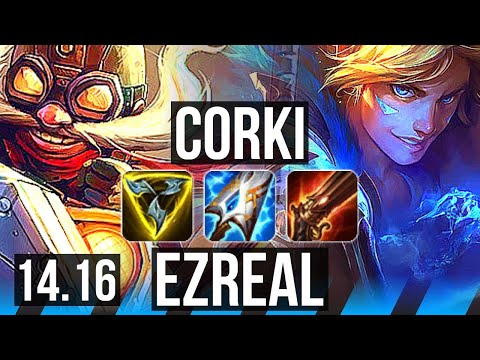 CORKI vs EZREAL (MID) | 13/3/7, Dominating | BR Grandmaster | 14.16