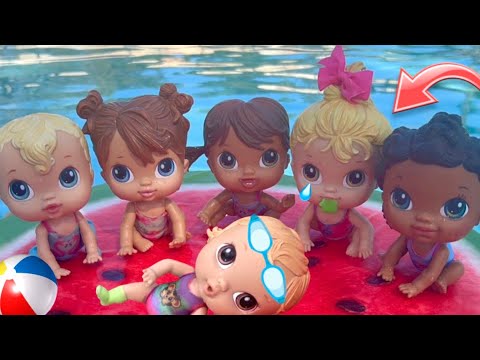 NEW Baby alive crib life dolls Swimming in the Pool 💦 Ella gets Sick! 🤢