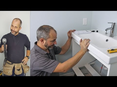 How to Install an IKEA Wall Mount Vanity, Sink and Faucet