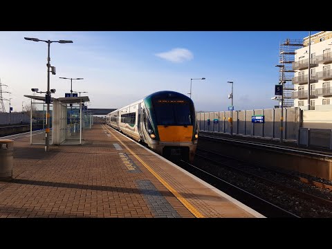 Irish Rail Class 22000 DMU number 22347 bounding towards Grand Canal Dock through Adamstown