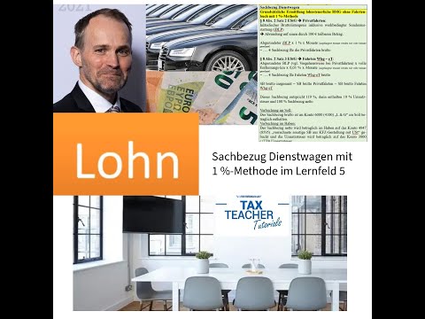 Basic information on company car benefits using the 1% method in Learning Area 5