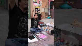 Surprising a Solo Traveler from England with Custom Spray Paint Art