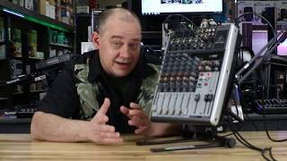 Video thumbnail for How to use The Behringer 1204USB 12-Input 2/2 BUS Audio Mixer with USB/Audio Interface by expert island