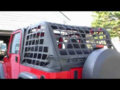 Topless in the Jeep Siberian Husky Smittybilt Cargo Net