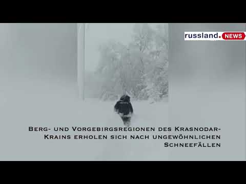 Berg  und Vorgebirgsregionen des Krasnodar Krains erholen sich nach ungewöhnlichen Schneefällen