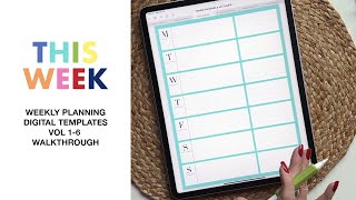 Digital Weekly Planning Templates Vol 1-6 Walkthrough