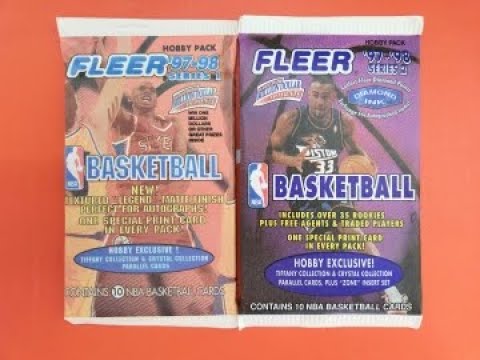 1997-98 FLEER BASKETBALL Series 1 & 2 pack rips with KOBE BRYANT SECOND YEAR plus ALONZO MOURNING!