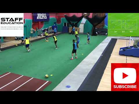 Soccer Possession Exercise 3v1, 2v1, 4v2