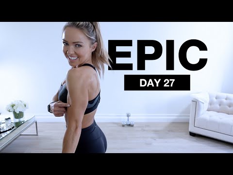 Day 27 of EPIC | Arms & Abs Workout [DUMBBELLS + BODYWEIGHT]