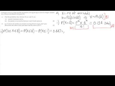 WJEC S1 2013 January Q4 Poisson Distribution Solution