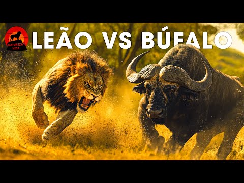 LEÃO VS BÚFALO | A Jornada para Enfrentar os Predadores Supremos #animaisselvagens