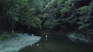 和歌山県渓流ドローン映像極めて短い
