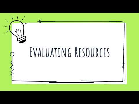 Evaluating Resources with CRAAP