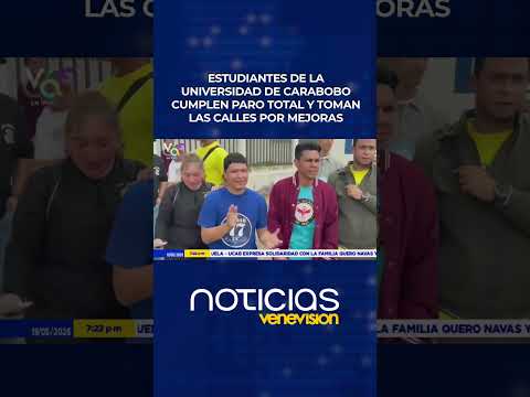 Estudiantes de la Universidad de Carabobo cumplen paro total y toman las calles por mejoras