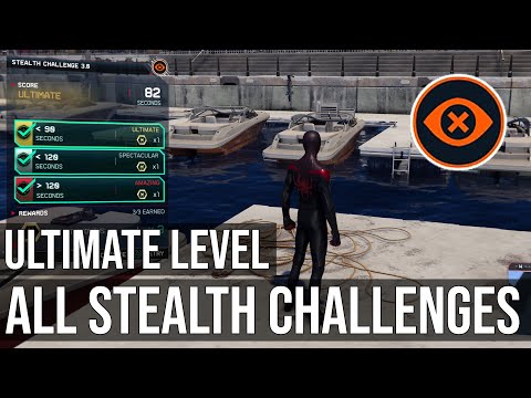 All Stealth Challenges - Ultimate Level (Gold) - Spider-Man Miles Morales