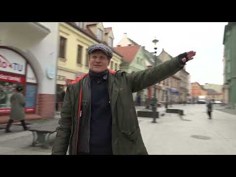 A walk down main street  Żary, a typical small historic provincial town in Lower Silesia