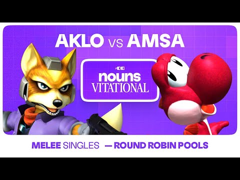 Nounsvitational 2024: Aklo (Fox) vs aMSa (Yoshi) | SSBM Melee Round Robin Pools
