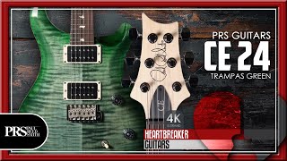 Video thumbnail for PRS CE 24 with Flamed Maple in Trampas Green Burst by Heartbreaker Guitars