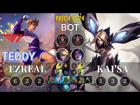 T1 Teddy Ezreal vs Kai'Sa Bot - KR Patch 10.24