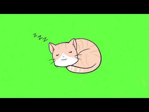 Kutsuhita sleeping animation with green screen