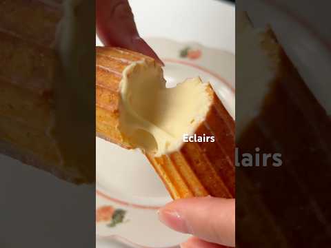 Eclairs: custard sauce filling #éclair #custardsauce #dessertsauce #desserttopping