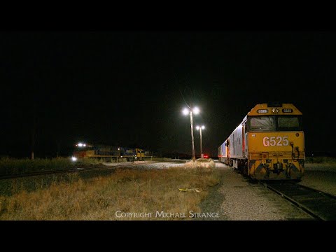 7MP5 Pacific National Container Freight Train At Night (2/3/2024) - PoathTV Australian Railways