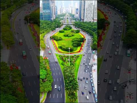 Shenzhen China 🇨🇳 | Futian District & Shennan Avenue Drone View 4K | Future City Skyline!#shorts