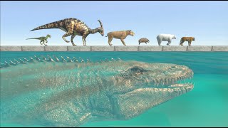 A Narrow Crossing Over a Mosasaurus Survival Zone - Dinosaurs Simulation