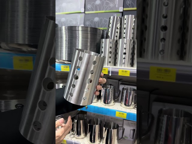 حامل ملاعق استيل مدور مخرم 15.5 سم