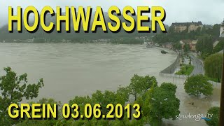 preview picture of video 'Hochwasser in Grein Stand 03.06.2013 11h-12h'