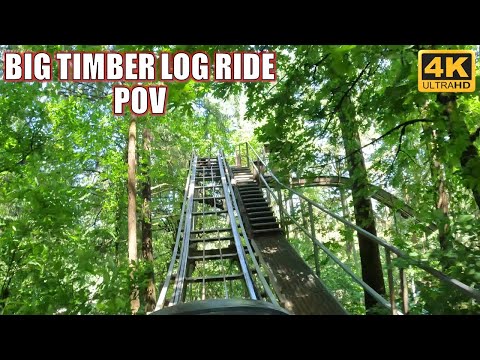 Big Timber Log Ride POV (4K 60FPS), Enchanted Forest Miler Log Ride | Non-Copyright