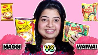 Maggi Noodles vs Wai Wai Noodles || Chicken Flavoured || Food Reviews || BongRimitaEats