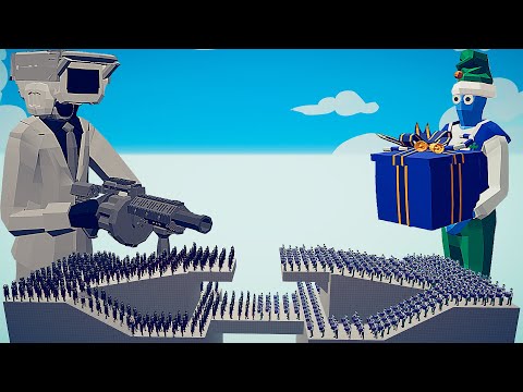 CAMERMAN TEAM vs PRESENT ELF TEAM - Totally Accurate Battle Simulator TABS