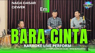 Download lagu Bara cinta karaoke - Rita Sugiarto nada cewek Em versi koplo  mp3