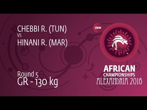 Round 5 GR - 130 kg: R. CHEBBI (TUN) df. R. HINANI (MAR) by forfeit, 0-0