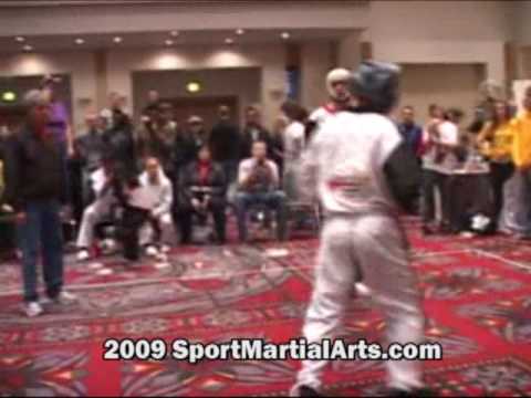 Jason Bourelly v Alex Lane - Men's light MW point sparring - 2009 Amerikick Internationals