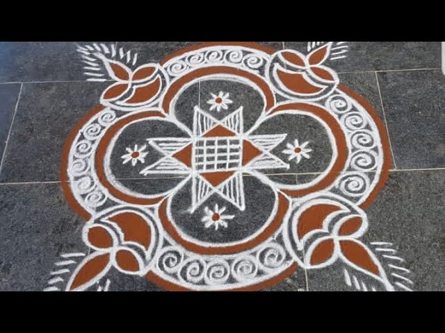 Easy muggulu rangoli design