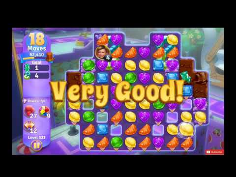 Wonka's World of Candy Level 523 NO BOOSTERS - A S GAMING ✔