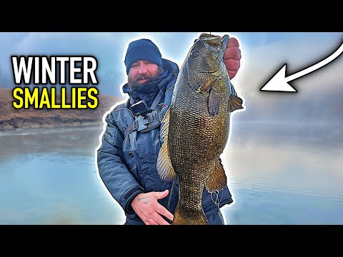 HAMMERING Winter Smallmouth Bass in 40 Degree Water!