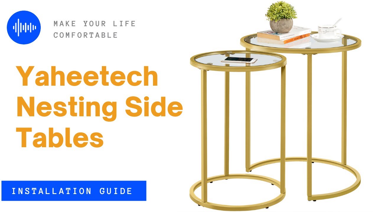 Yaheetech Glass Top Nesting Side Table Set Installation Guide #sidetables