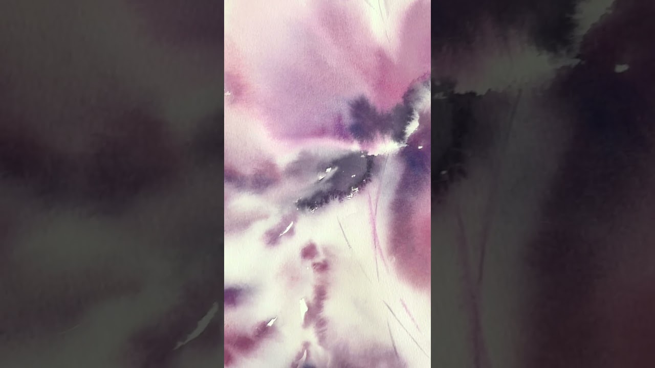 Painting with pink abstract flowers
