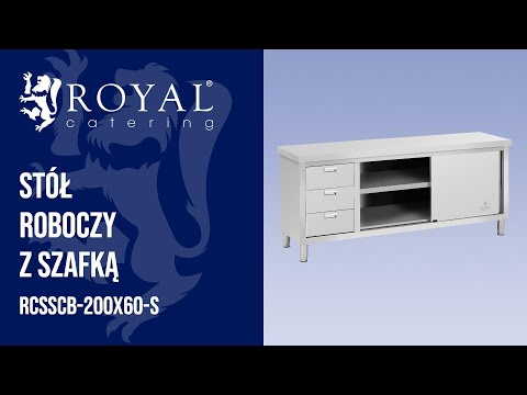 Video - Szafka robocza ze stali nierdzewnej - ECO - 200 x 60 cm - 600 kg - Royal Catering