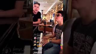 Raoul y Agoney cantando Everytime you go Away con alfred al piano en Mallorca 20-6-18